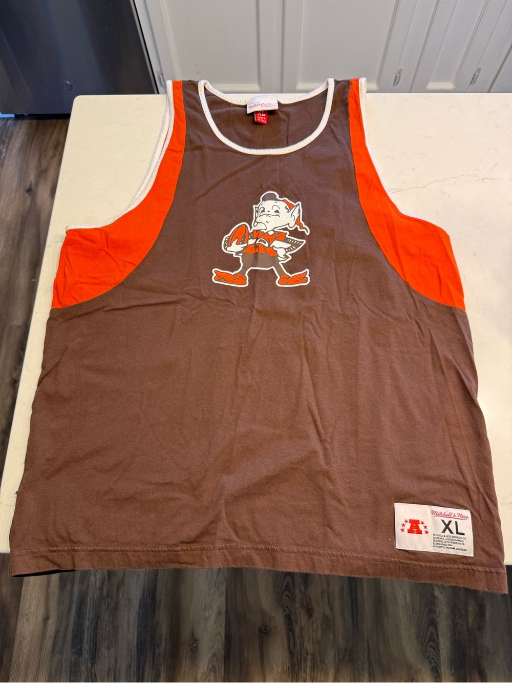 Mitchell & Ness Cleveland Browns matchup Historic Logo Tank Top - Brown & Orange